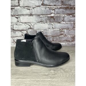 NAOT Helm Black Leather Suede Ankle Boots Zip Booties Women’s Sz 41EU/10.5M US